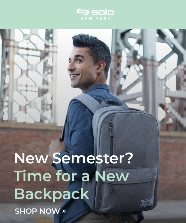 Solo New York. New semester? Time for a new backpack. Shop now.