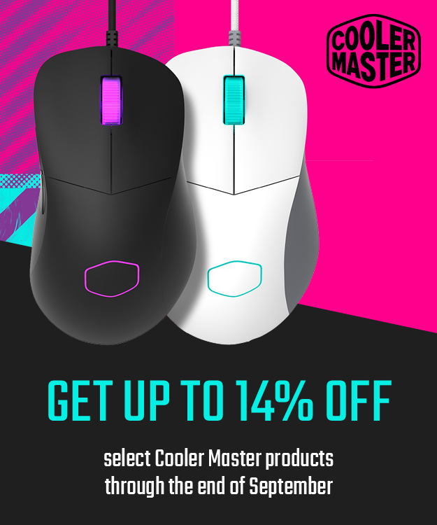 Cooler Master. Get up to 14% off select Cooler Master products through the end of September.